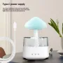 450ML Household Humidifier Large Fog Capacity Household Bedroom Lamp Raindrop Wood Grain Essential Oil Aromatherapy Machine