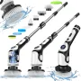 Multifunctional Electric Cleaning Brush Voice Handheld Brush Automatic Rotating Telescopic Pole Cordless Floor Cleaning Brush