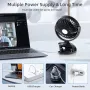 Mini Table Fan Clip Fans 3000mAh Lightweight 90 Degree Rotation Portable Fan Electric Fan USB Desk Fans Small Fan for Bedroom Office Dormitory Indoor