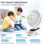 Mini Table Fan Clip Fans 3000mAh Lightweight 90 Degree Rotation Portable Fan Electric Fan USB Desk Fans Small Fan for Bedroom Office Dormitory Indoor