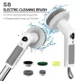Multifunctional Electric Cleaning Brush Long Handle Retractable Household 2 Mode Rotating Speed Bathroom Brush Floor Tile Bathtub Brush