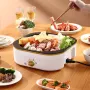 Electric Multifunction Cooker BBQ Barbecue Oven Grill Plate Non-stick Hot Pot Steak Frying Pan Food Noodle Cooking Skillet