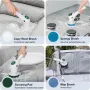 8 in 1 Multifunctional Wireless Cleaning Brush 2500mAh Type-C USB Rechargeable 450RPM Adjustable Lengths LED Night Light for Bathroom Kitchen Windows Car