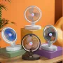 Folding Small Fan Portable Home Mute USB Desktop Charging Three Level Atmosphere Night Light Small Electric Fan