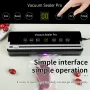 120W Vacuum Sealer Machine for Kitchen 30cm Sealing Built-in Cutter & Removable Drip Tray EU Plug Compact & Efficient