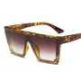 Oversized Sunglasses Women Big Frame Square Flat Top Rivet Gradient Lens Sun Glasses Female Men Vintage Mirror Shades UV400