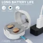 Auriculares inalámbricos TWS de carga rápida con miniamplificadores de sonido personales.