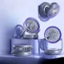 Foldable Wall-mounted Fan with Night Light 360° Rotational Airflow Desktop Electric Fan 5 Wind Speed Adjustable Air Circulation Fan for Dormitory Office