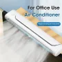 Clip-On Computer Fan Adjustable Angle USB Powered Office Desk Cooling Fan with Long Channel Wind Wheel Blue White Available