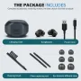 Rechargeable In-Canal Earphones Sound Amplifiers with Portable Charging Case Noise Cancelling Volume Adjustable for The Elderly