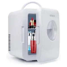[US Direct] Stealth JRE100 Mini Fridge for Bedroom 4 Liter/6 Can Small Refrigerator AC/DC Cooler & Warmer for Dorm Car Office, Portable Compact Skincare Fridge for Skin Care Cosmetic Makeup Beverage