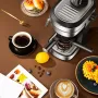 ZZUOM Coffee Machine Small Size Italian Semi Automatic Espresso Coffee Maker Extraction Steam Milk Foam Coffee Instant Heating