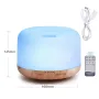 500ML Aromatherapy Diffuser Wood Grain Essential Oil Aromatherapy Humidifier with Remote Control for Home Office