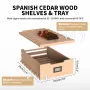 NEEDONE Electric Cigar Humidor 23L with Heating & Cooling Quiet Control Thermostatic Cooler Cabinet for 150 Counts with Spanish Cedar Wood Shelves Drawer with Hygrometer Gift for Men