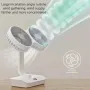 Double Head Desktop Oscillating Fan,360°Rotation USB Rechargeable 4000mAh Battery Powered Portable Automatic Rotating Table Fan 4 Gear Wind,For Home Office Wall Mounted Fan