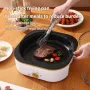 Electric Multifunction Cooker BBQ Barbecue Oven Grill Plate Non-stick Hot Pot Steak Frying Pan Food Noodle Cooking Skillet