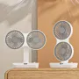 Double Head Desktop Oscillating Fan,360°Rotation USB Rechargeable 4000mAh Battery Powered Portable Automatic Rotating Table Fan 4 Gear Wind,For Home Office Wall Mounted Fan