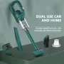 Cordless Handheld Vacuum Cleaner 120W 2000mAh 10Kpa Suction Power Lightweight for Home Car Pet Rechargeable Black/Green