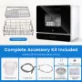 BLITZHOME® BH-6-CDW Portable Countertop Dishwasher With 5.2L Built-in Water Tank 9 Programs PTC Hot Air Drying 3D 360° 3 Spray Arms Water-Saving