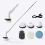 Electric Cleaning Brush Cordless 5W Motor Extendable Handle 5 or 6 Brush Heads ABS for Bathroom Kitchen Tile Floor Cleaning