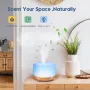 500ML Aromatherapy Diffuser Wood Grain Essential Oil Aromatherapy Humidifier with Remote Control for Home Office