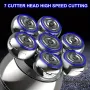 5 in 1 Men's Electric Shaver With 7 Blades LCD Display Razor USB Rechargeable Shaver Nose Hair Trimmer Facial Cleaning Brush Set