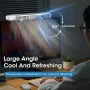 Clip-On Computer Fan Adjustable Angle USB Powered Office Desk Cooling Fan with Long Channel Wind Wheel Blue White Available