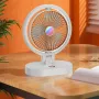 Folding Small Fan Portable Home Mute USB Desktop Charging Three Level Atmosphere Night Light Small Electric Fan