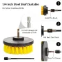 7 Piece Drill Brush Attachment Set with Extended Reach for Cleaning Tub Sink Tile Carpet and Grout Power Scrubber Drill Brushes Powerful Drill Brush