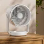 Desk Fan Air Circulator Quiet Operating Fan, Wall Ceiling Fan Battery Operated Fan with USB, Portable Fan Rechargeable Fan for Office & Living Room & Outdoor