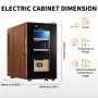 NEEDONE Electric Cigar Humidor 23L with Heating & Cooling Quiet Control Thermostatic Cooler Cabinet for 150 Counts with Spanish Cedar Wood Shelves Drawer with Hygrometer Gift for Men