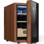 NEEDONE Electric Cigar Humidor 23L with Heating & Cooling Quiet Control Thermostatic Cooler Cabinet for 150 Counts with Spanish Cedar Wood Shelves Drawer with Hygrometer Gift for Men