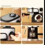 ZZUOM Coffee Machine Small Size Italian Semi Automatic Espresso Coffee Maker Extraction Steam Milk Foam Coffee Instant Heating