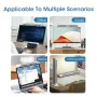 Clip-On Computer Fan Adjustable Angle USB Powered Office Desk Cooling Fan with Long Channel Wind Wheel Blue White Available