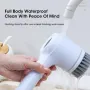 Electric Spin Scrubber Rechargeable Cleaning Brush IPX7 Waterproof 120 Min Work Time with 5 Brush Heads USB Charging for Bathroom Kitchen Basin