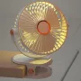 360 Adjustable Mini Silent Clip Fan 4000mAh 5 Speed USB Rechargeable Desktop Mini Fan Small Portable Silent Fan