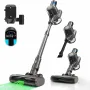 [US Direct] TD1Mate Cordless Vacuum Cleaner, Lightweight Stick Vacuum 33Kpa Powerful Suction Rechargeable Handheld for Home Pet Hair Hard Floor Carpet, Large Digital Display, Charging Moun