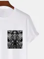 Mens Ethnic Paisley Print Crew Neck Short Sleeve T-Shirts