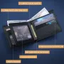 BULLCAPTAIN Men's Cow Leather Wallet Large Capacity Multi-Card Slot RFID Card Holder Billfold Money Clip Gift for Boyfriend Father Husband Gift