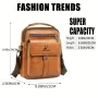 WEIXIER PU Leather Men's Messenger Bag Trend Retro Business Men's Shoulder Bag Waterproof Carry-on Bag Crossbody Bag Men's Backpack