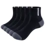 YUEDGE 5pcs Men Casual Sports Cotton Socks, Thickened Sweat-absorbent Breathable Short Socks