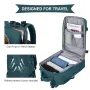 40*25*20cm Waterproof Nylon Travel Backpack 180° Open Design Laptop Clothing Shoes Compartment Luggage Bag with Trolley Strap