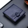 BULLCAPTAIN Genuine Leather Men Short Wallet Casual Business Clutch Male Coin Purse Hasp Zipper Card Holder Money Clip