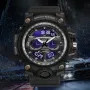 SANDA Men's Waterproof Sport Watch Fashion Big Dial Quartz Watches Dual Display Wrist Watch