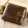 Ekphero Men's Retro Genuine Leather Wallet, Compact Multi-Card Money Clip, Multi Slot Anti-theft Credit Card Holder Coin Purse