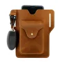 Ekphero Retro Men's Waist Bag Genuine Leather Belt Bag Key Waist Work Pocket Phone Bag for Belt Wearable Holster