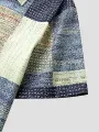 ChArmkpR Mens Shirt Color Block Print Button Up Short Sleeve Shirts Summer Holiday Beach Shirt