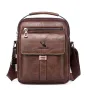 WEIXIER PU Leather Men's Messenger Bag Trend Retro Business Men's Shoulder Bag Waterproof Carry-on Bag Crossbody Bag Men's Backpack