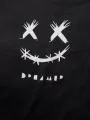 ChArmkpR Mens T-shirts Smile Geometric Ethnic Pattern Curved Hem Short Sleeve Tshirts