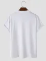 ChArmkpR Mens Abstract Print Patchwork Button Pocket Short Sleeve T-Shirts
